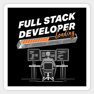 Full Stack Developer Loading Hacker Themed Magnet